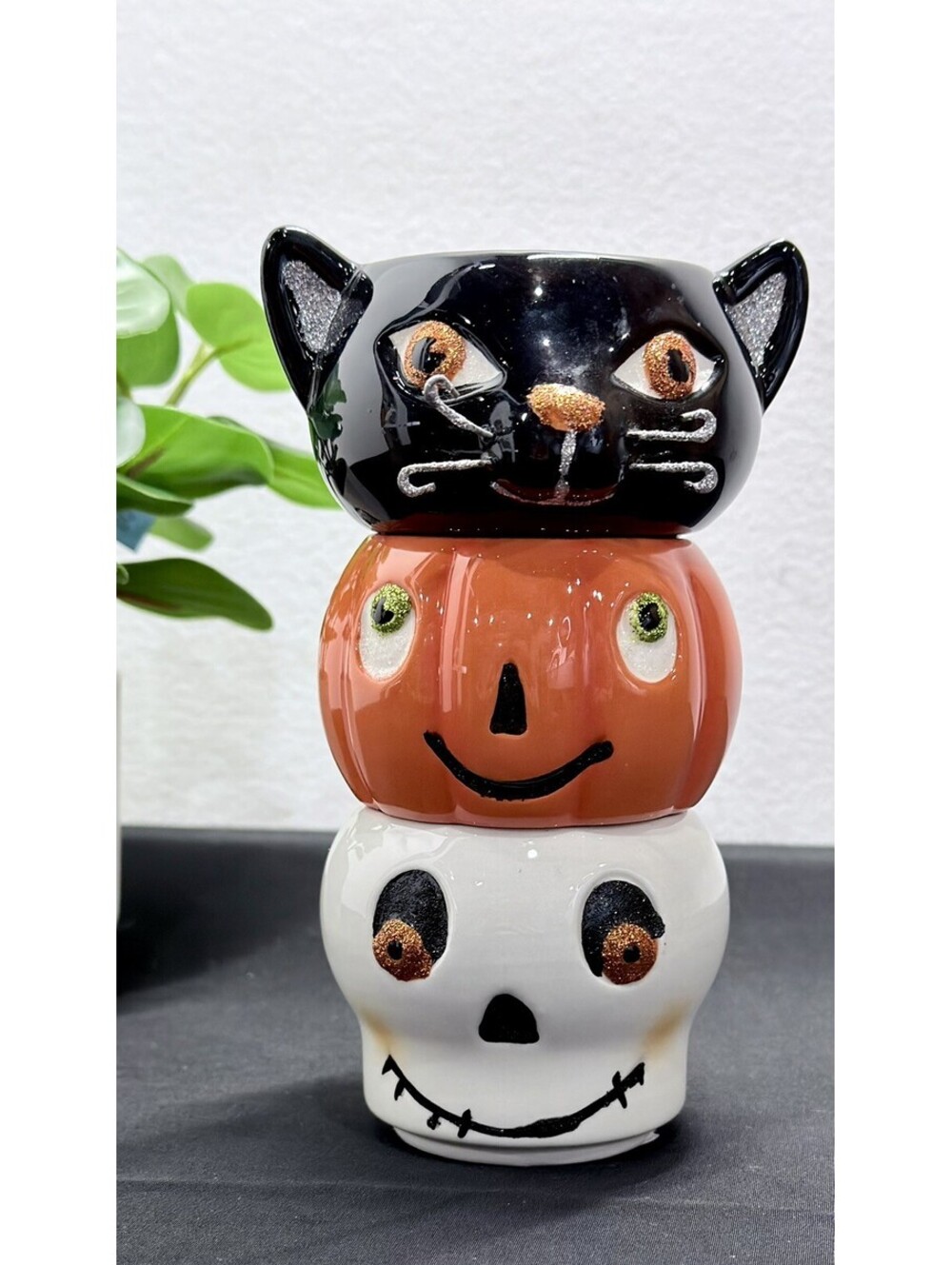 3 Hallmark Halloween Tea Light stacking Votives candle holder